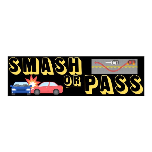 Smash or Pass | Hydroflask Sticker | Gen Z Meme | 8.5" x 2.5"| Bumper Sticker OR Magnet