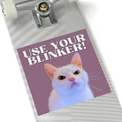 Use Your Blinker! Angry Cat Square Sticker - frogmustard stickers