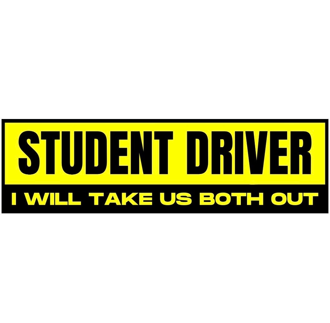 Student Driver I Will Take Us Both Out - frogmustard stickers