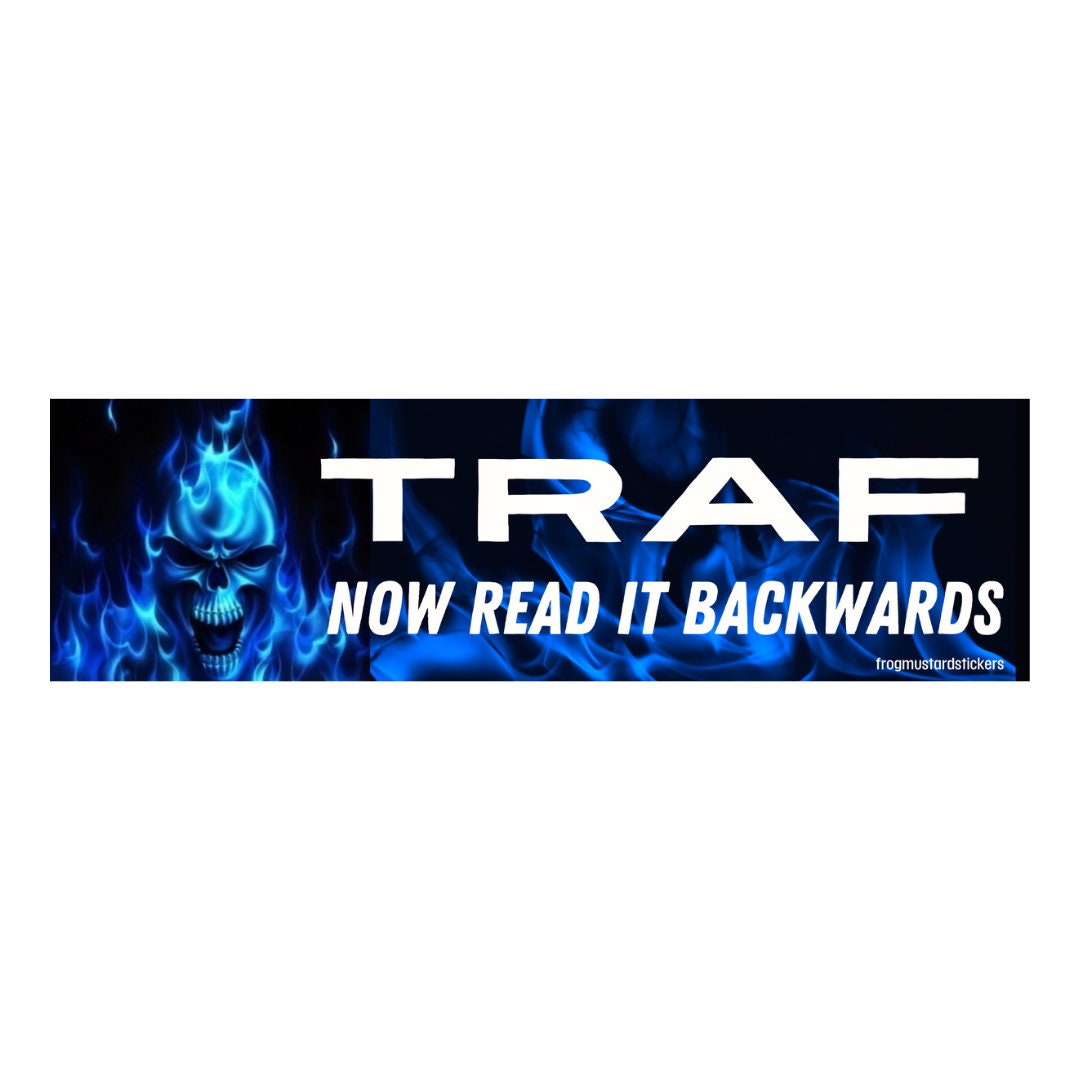 TRAF - now read it backwards - frogmustard stickers