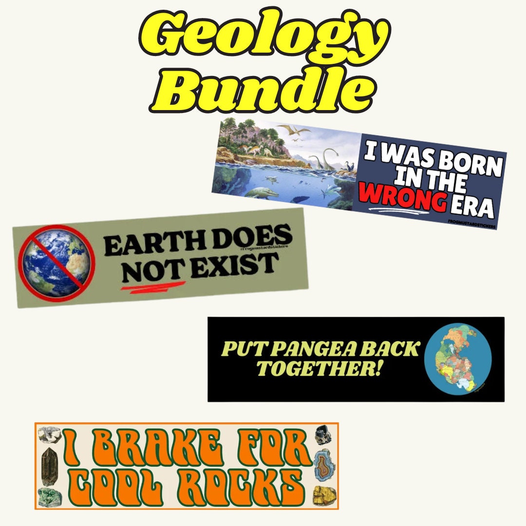 Geology/Paleontology/Rock Lover Bundle - 4 Pack - Premium Weather-proof Vinyl Stickers or Magnets