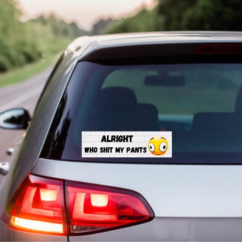 Alright who shit my pants Car Decal - frogmustard stickers