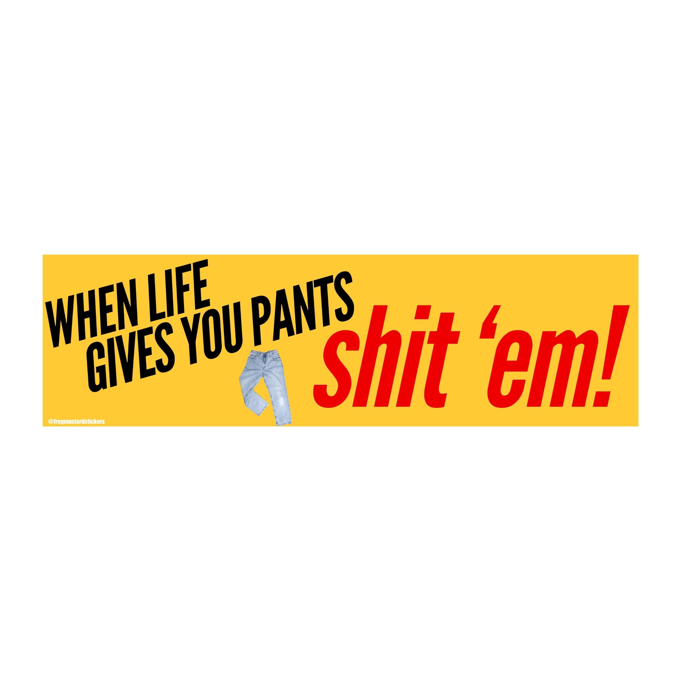 When life gives you pants SHIT 'em - frogmustard stickers