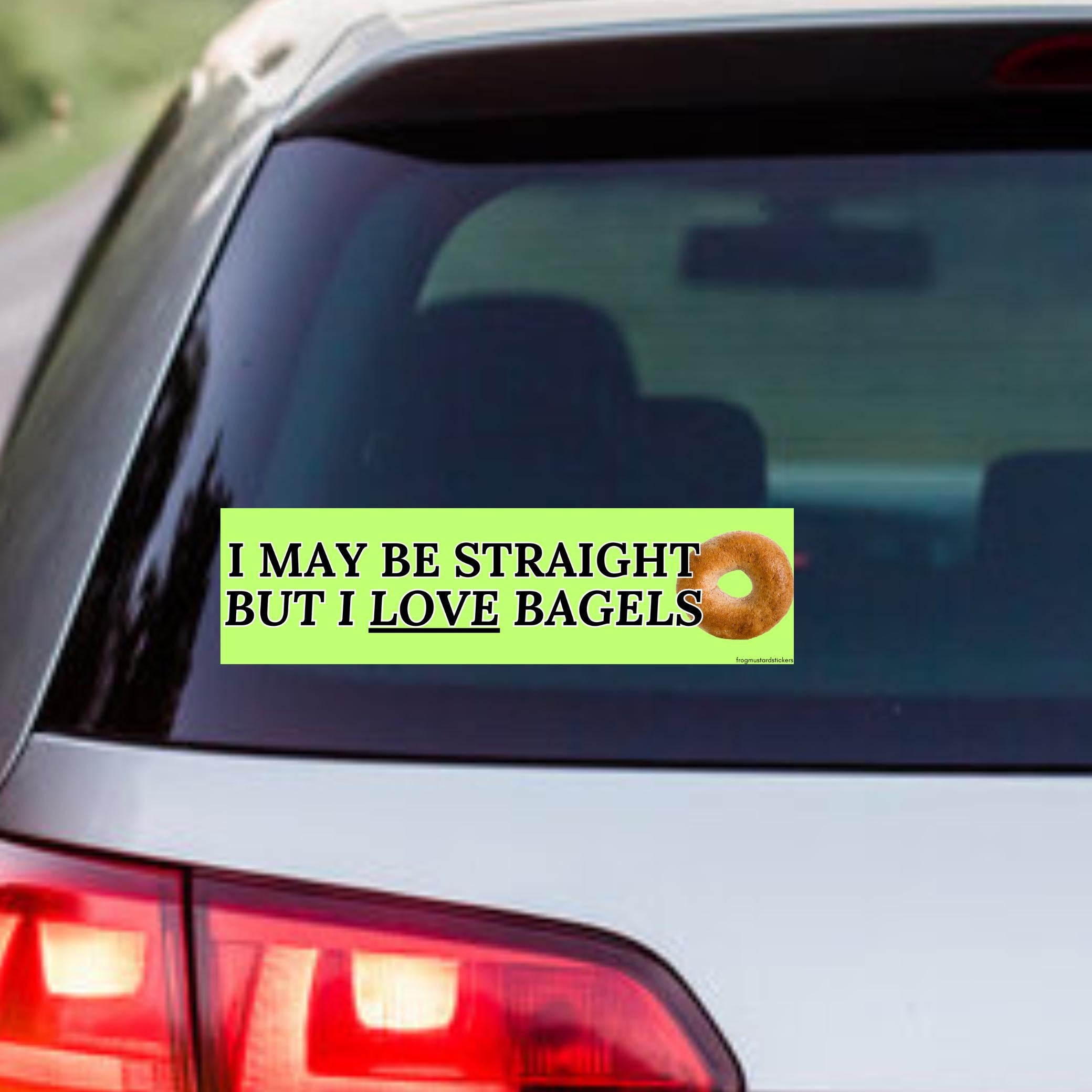 I may be straight, but I love bagels - frogmustard stickers