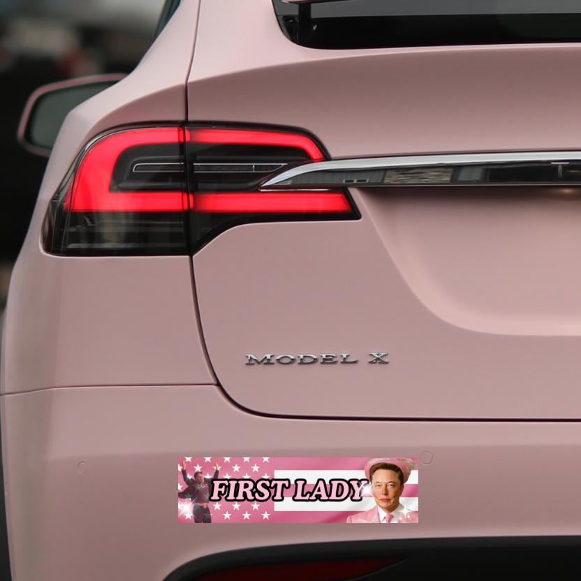 Elon First Lady | Political Trump Sticker | Gen Z Meme | 8.5" x 2.5" | Bumper Sticker OR Magnet Premium Weather-proof Vinyl