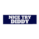 Nice Try Diddy Car Decal - frogmustard stickers