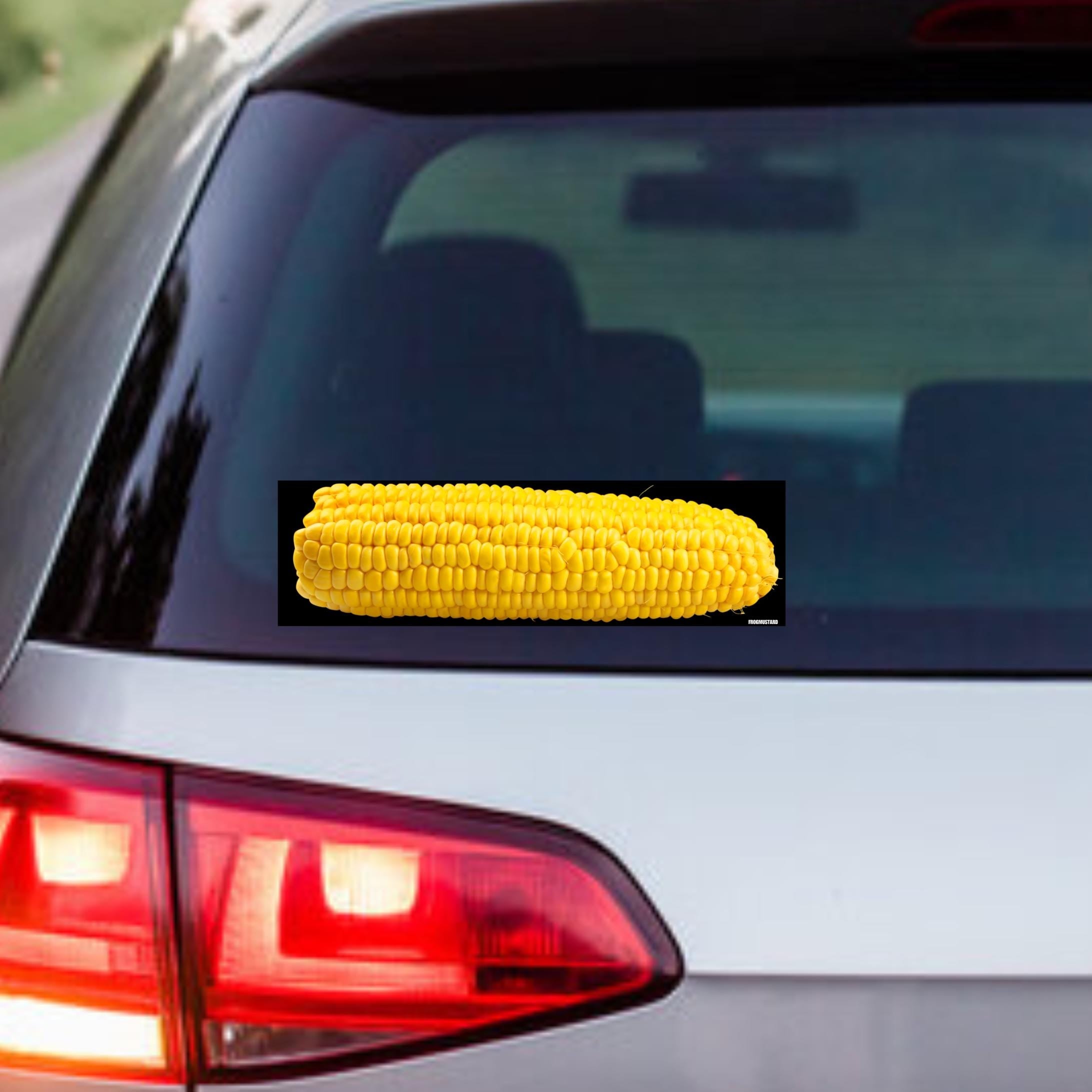 Corn on the Cob Car Decal | 8.5" x 2.5" | Car Sticker or Magnet | Gen Z Meme | Premium Weatherproof Waterproof Vinyl