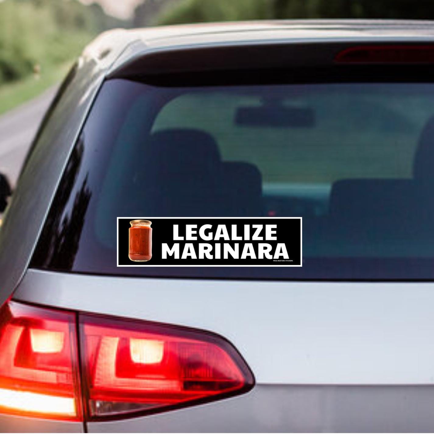 Legalize Marinara | Bumper Sticker OR Magnet| Car Sticker | Gen Z | 8.5" x 2.5" | Car Funny Sticker Magnet Political