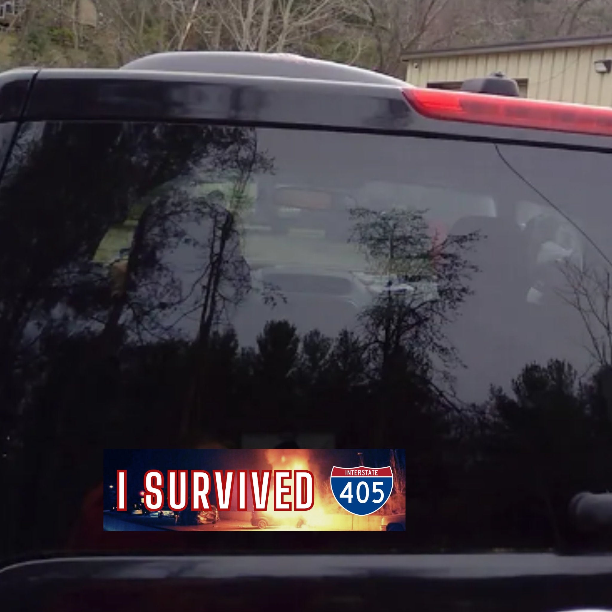 I Survived 405 | 8.5" x 2.5" | Tacoma Washington PNW | Seattle | Hydroflask Sticker | Gen Z Meme | Bumper Sticker OR Magnet